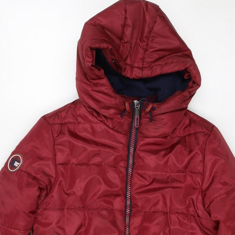Superdry Women’s Red Size S Hooded Puffer Jacket Quilted Zip