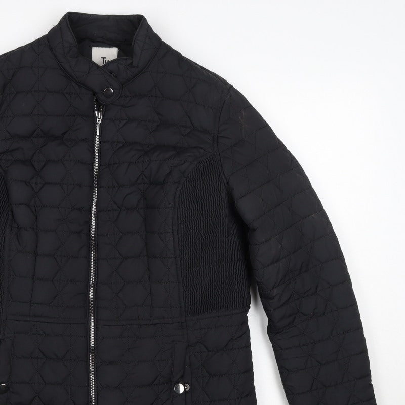 Tu Women's Black UK 14 Quilted Puffer Jacket Zip Pockets