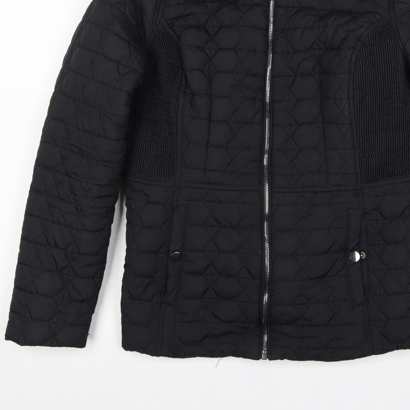 Tu Women's Black UK 14 Quilted Puffer Jacket Zip Pockets