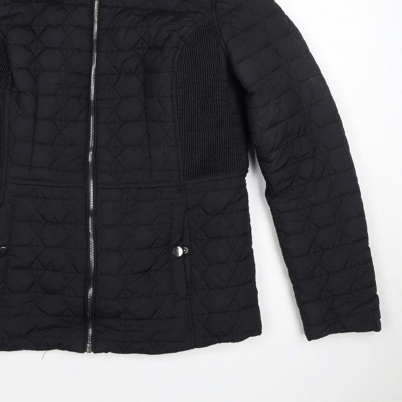 Tu Women's Black UK 14 Quilted Puffer Jacket Zip Pockets