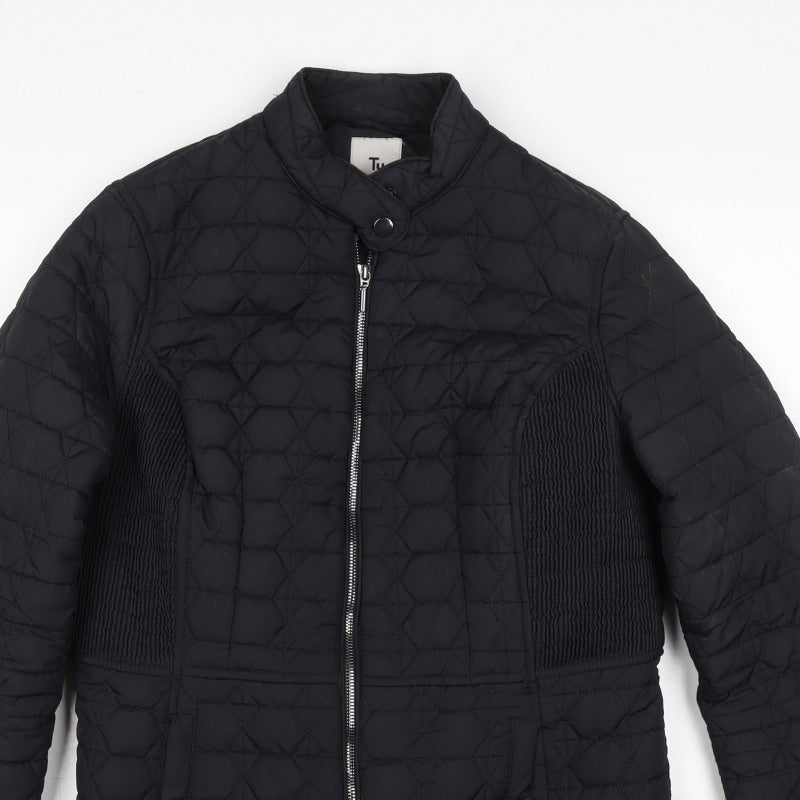 Tu Women's Black UK 14 Quilted Puffer Jacket Zip Pockets