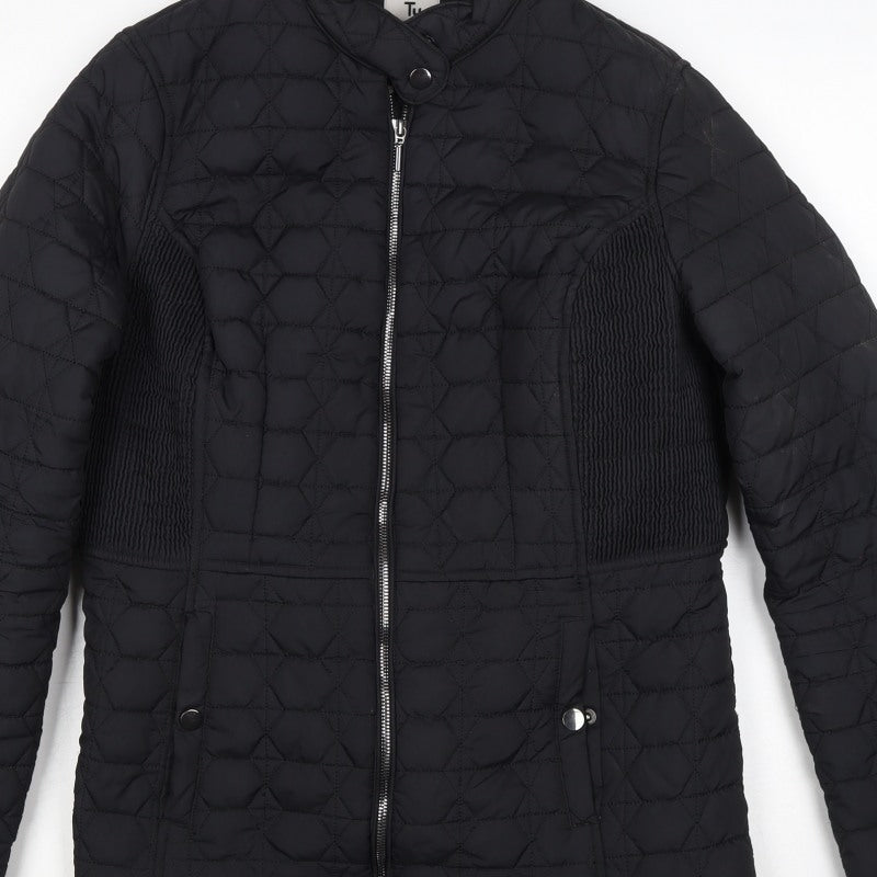 Tu Women's Black UK 14 Quilted Puffer Jacket Zip Pockets