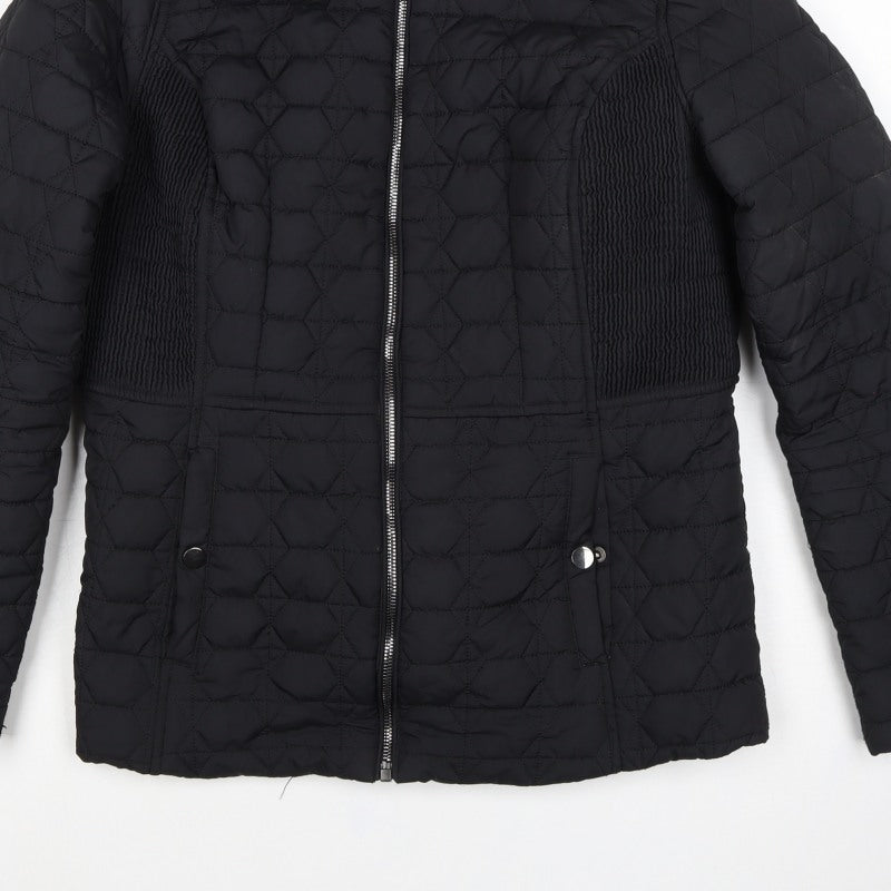 Tu Women's Black UK 14 Quilted Puffer Jacket Zip Pockets