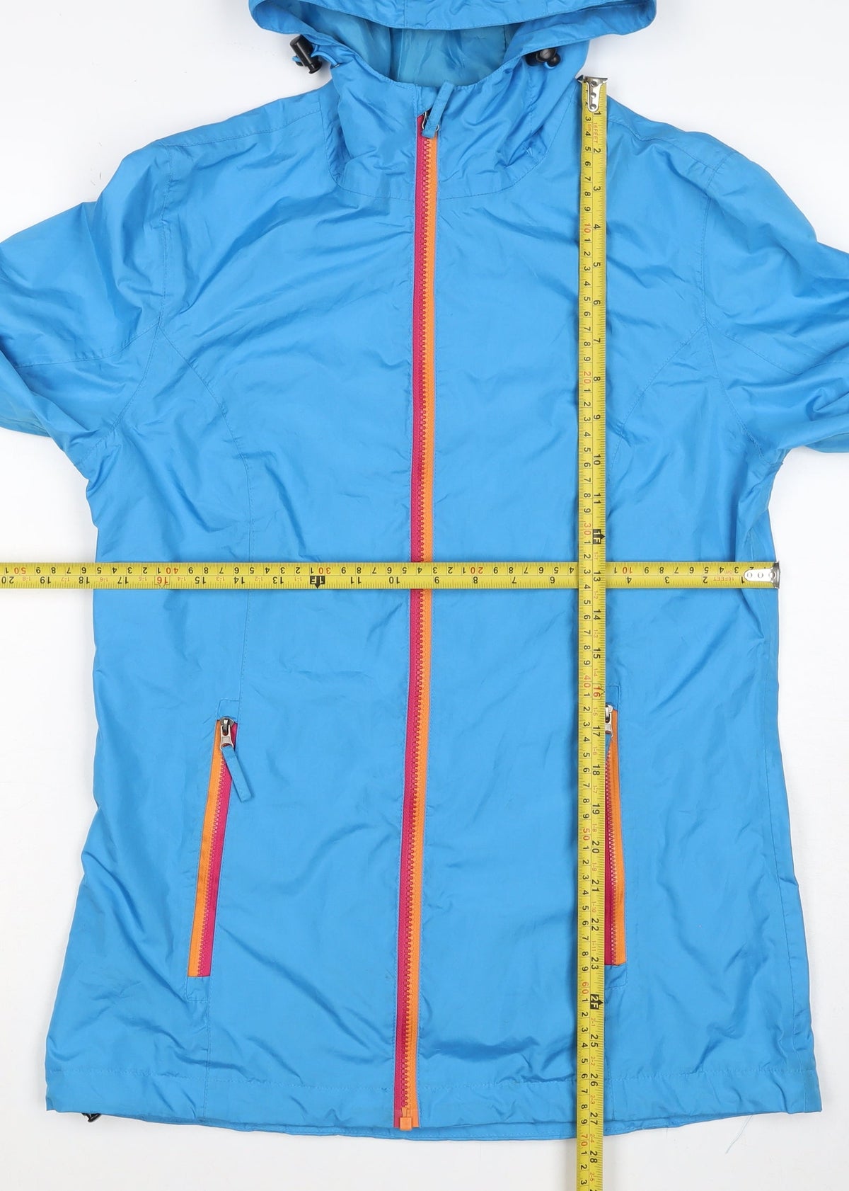 Crane Women's Blue S Hooded Rain Jacket Full Zip Reflective