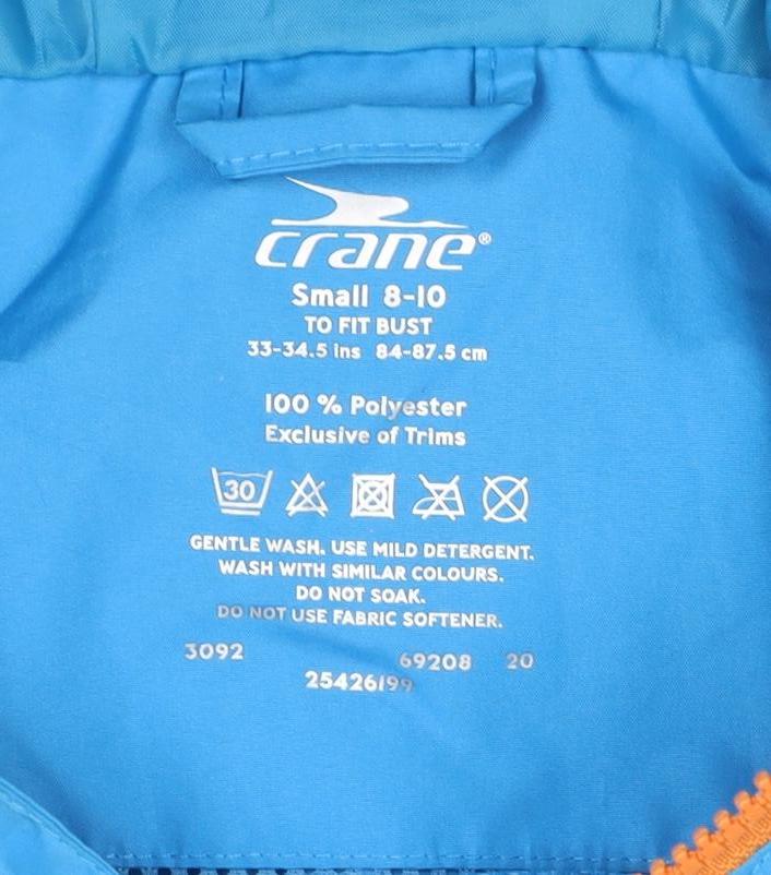 Crane Women's Blue S Hooded Rain Jacket Full Zip Reflective