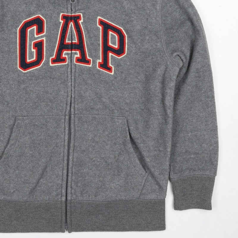 Gap Boys Grey Logo Hooded Fleece Zip Jacket 8-9 Years