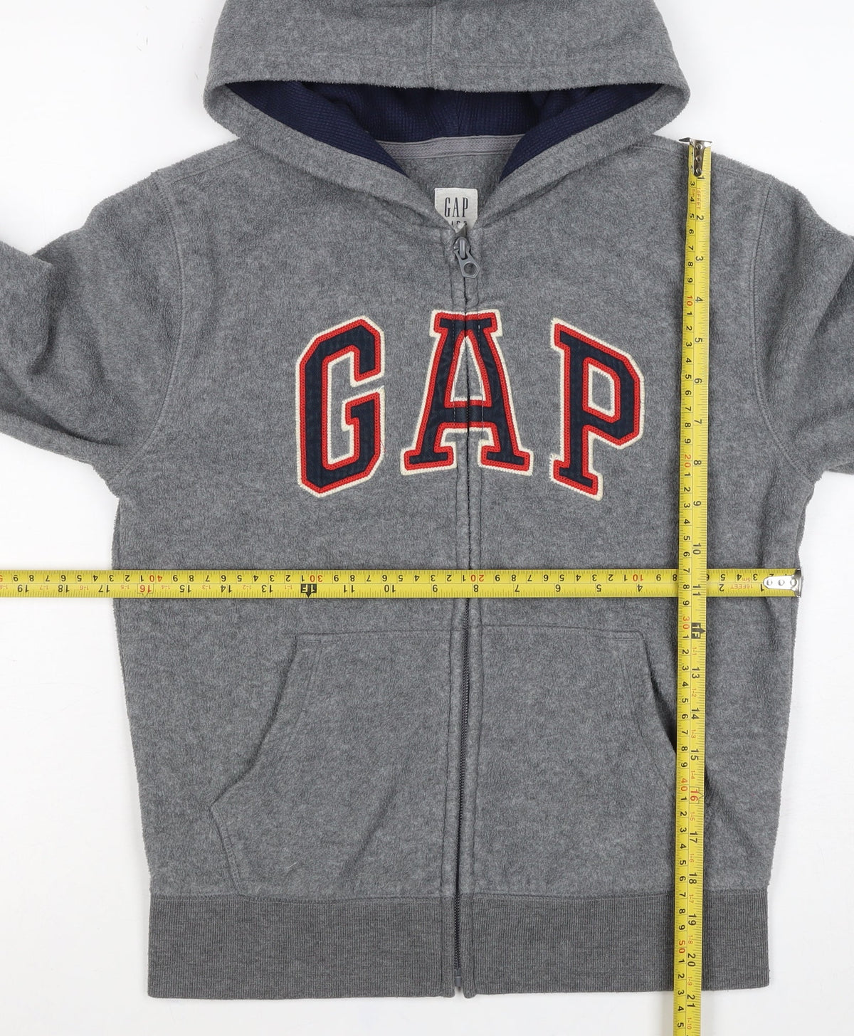 Gap Boys Grey Logo Hooded Fleece Zip Jacket 8-9 Years
