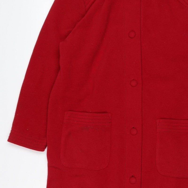 M&S Women’s Red UK 12-14 Long Pea Coat Double-Breasted