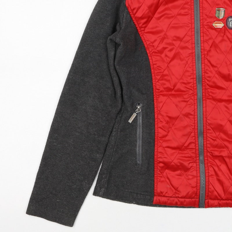 Esperado Women’s Grey Red Quilted Zip Jacket UK 10