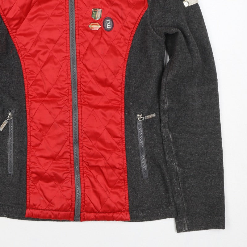 Esperado Women’s Grey Red Quilted Zip Jacket UK 10