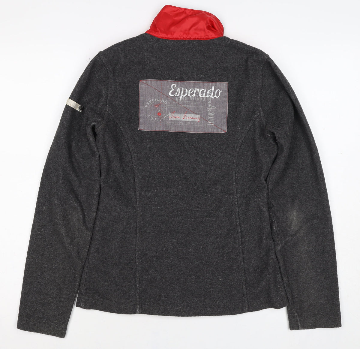 Esperado Women’s Grey Red Quilted Zip Jacket UK 10