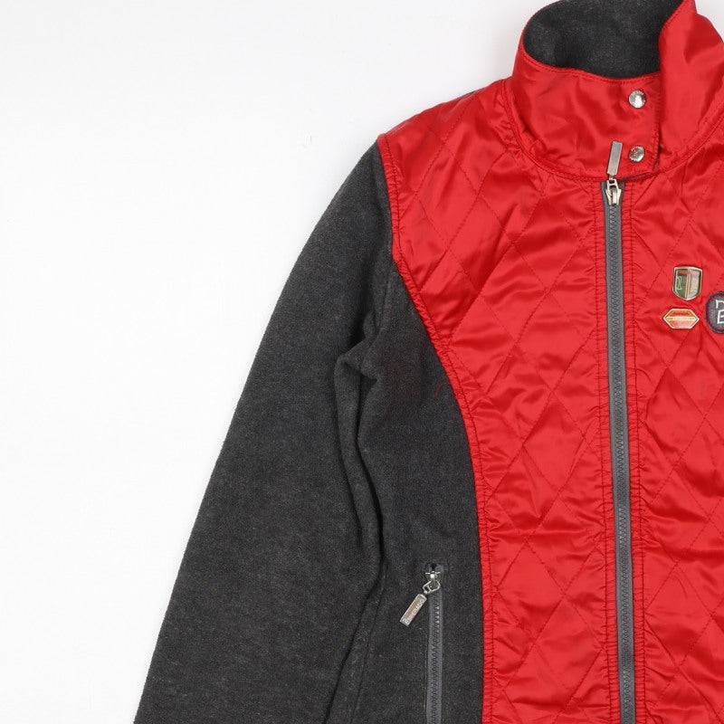 Esperado Women’s Grey Red Quilted Zip Jacket UK 10