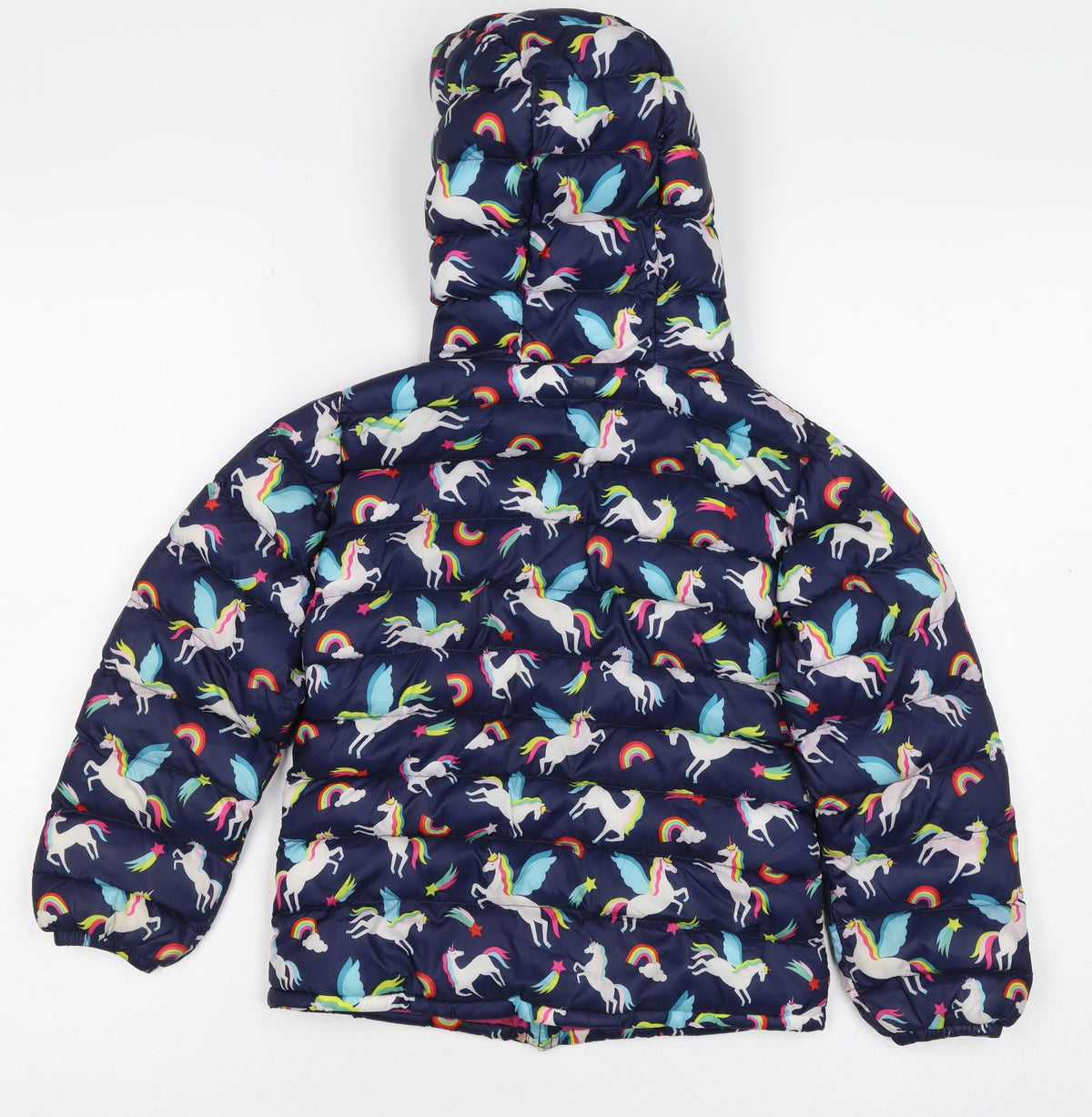 Mountain Warehouse Girls 5-6 Years Navy Unicorn Rainbow Puffer Jacket