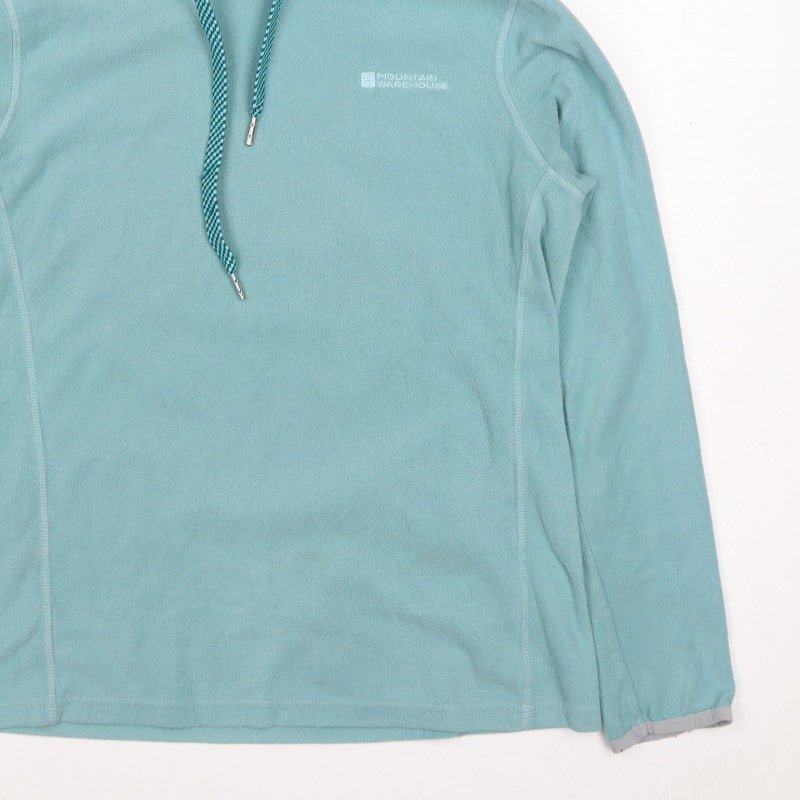Mountain Warehouse Women's Blue UK 12 Fleece Pullover Hoodie Logo