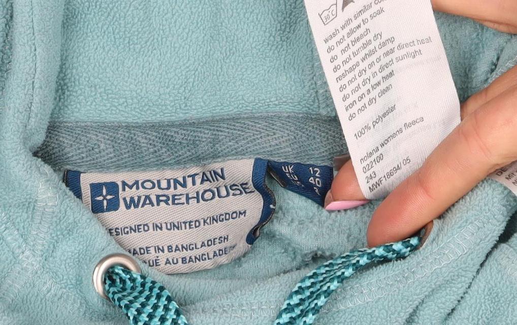 Mountain Warehouse Women's Blue UK 12 Fleece Pullover Hoodie Logo