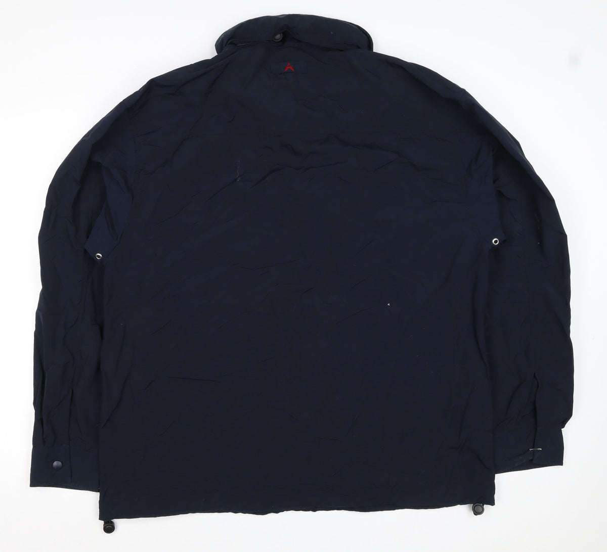 P&D Sports Men’s Navy Nylon Zip Jacket Size L Stand-Up Collar Pockets