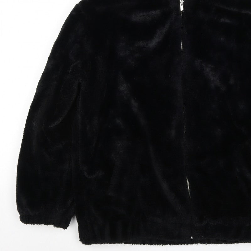 New Look Tall Women’s Black Faux Fur Hooded Zip Jacket UK 12