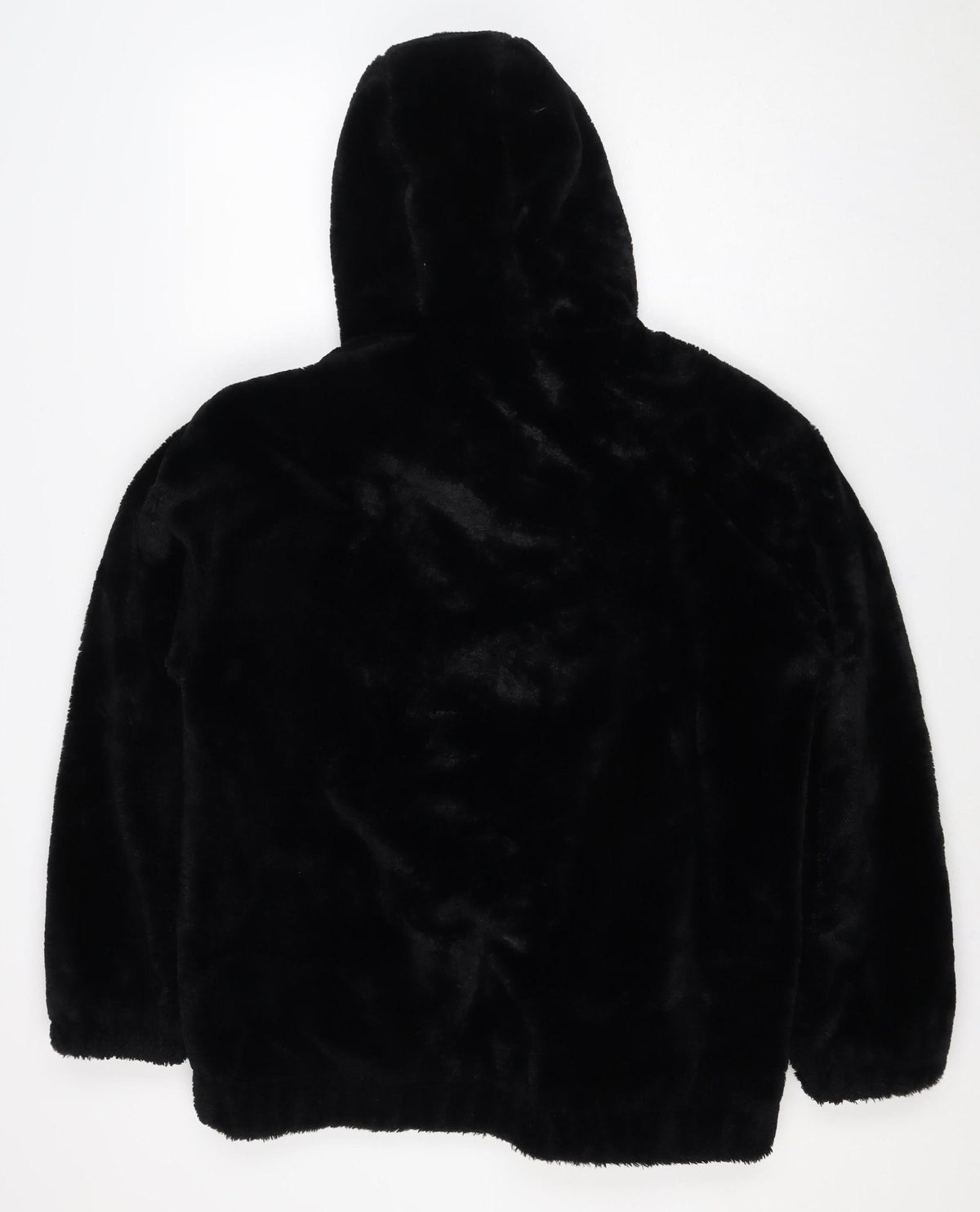 New Look Tall Women’s Black Faux Fur Hooded Zip Jacket UK 12