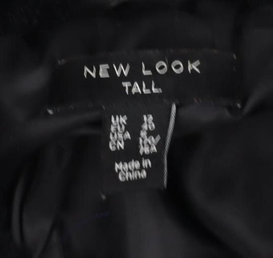 New Look Tall Women’s Black Faux Fur Hooded Zip Jacket UK 12