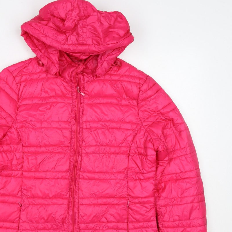 LIXSTAR Girls Pink XL Hooded Quilted Puffer Jacket Full Zip