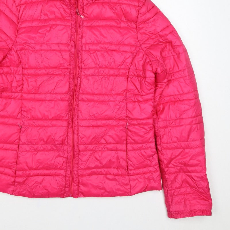 LIXSTAR Girls Pink XL Hooded Quilted Puffer Jacket Full Zip