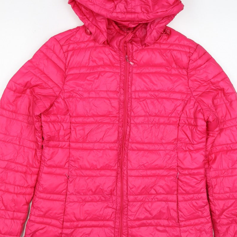 LIXSTAR Girls Pink XL Hooded Quilted Puffer Jacket Full Zip