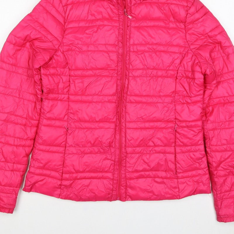 LIXSTAR Girls Pink XL Hooded Quilted Puffer Jacket Full Zip