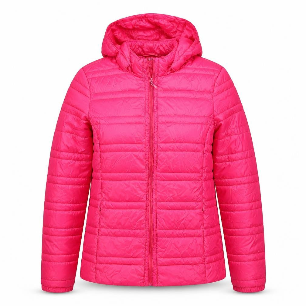 LIXSTAR Girls Pink XL Hooded Quilted Puffer Jacket Full Zip