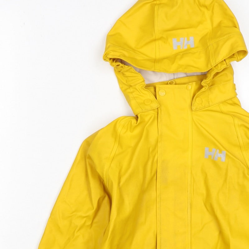 Helly Hansen Unisex Kids Yellow 5 Years Hooded Waterproof Rain Jacket