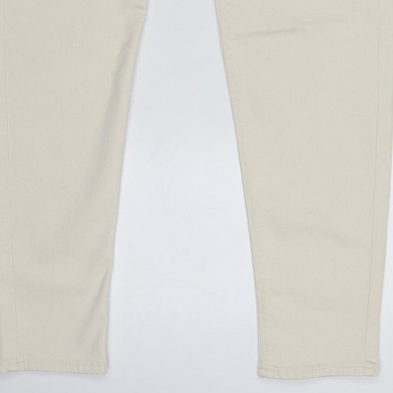 M&S Mens Beige W32 L33 Tapered Stretch Cotton Blend Jeans