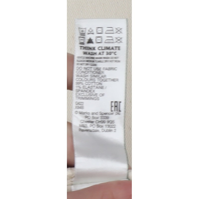 M&S Mens Beige W32 L33 Tapered Stretch Cotton Blend Jeans