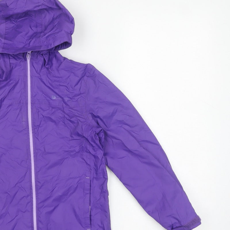 Mountain Warehouse Boys Purple 7-8 Years Waterproof Hooded Rain Jacket
