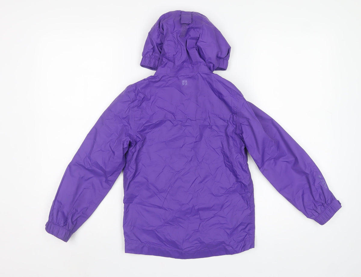 Mountain Warehouse Boys Purple 7-8 Years Waterproof Hooded Rain Jacket