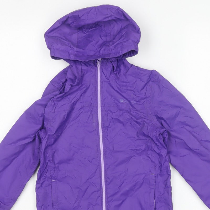 Mountain Warehouse Boys Purple 7-8 Years Waterproof Hooded Rain Jacket