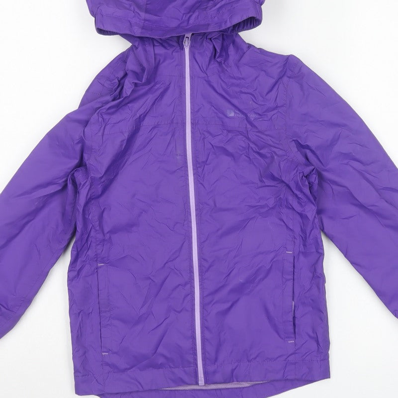 Mountain Warehouse Boys Purple 7-8 Years Waterproof Hooded Rain Jacket