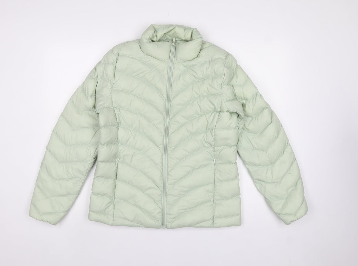 M&S Women’s Light Mint Green UK 12 Quilted Down Puffer Jacket
