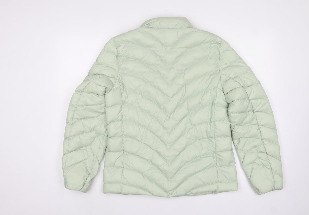 M&S Women’s Light Mint Green UK 12 Quilted Down Puffer Jacket