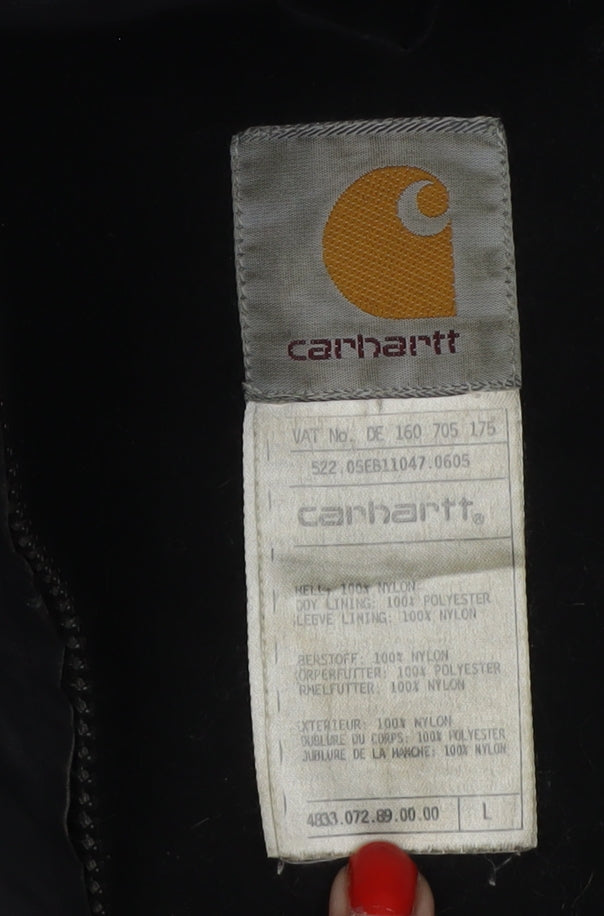 Carhartt Men's Black L Hooded Full Zip Nylon Basic Jacket