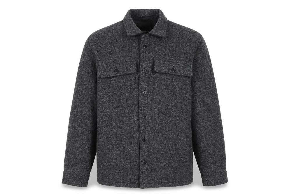 Pull&Bear Men's Grey XL Wool Blend Button Front Lined Jacket