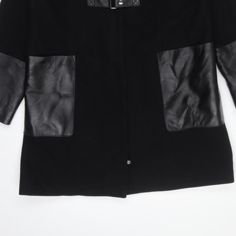Marks and Spencer Women’s Black UK 14 Long Wool Blend Buckle Overcoat