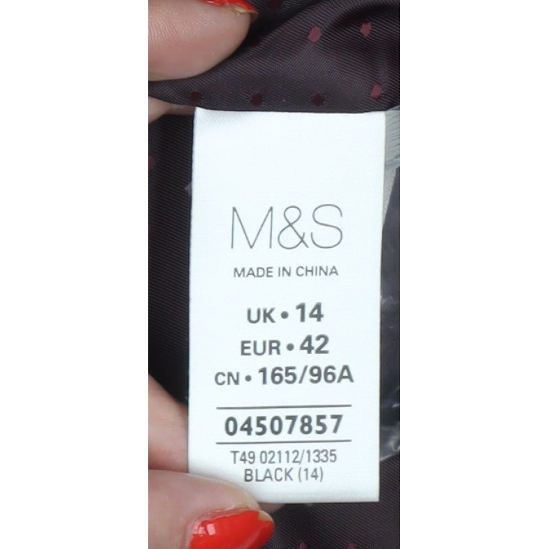 Marks and Spencer Women’s Black UK 14 Long Wool Blend Buckle Overcoat