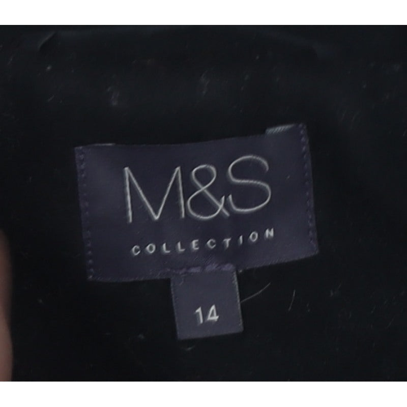 Marks and Spencer Women’s Black UK 14 Long Wool Blend Buckle Overcoat