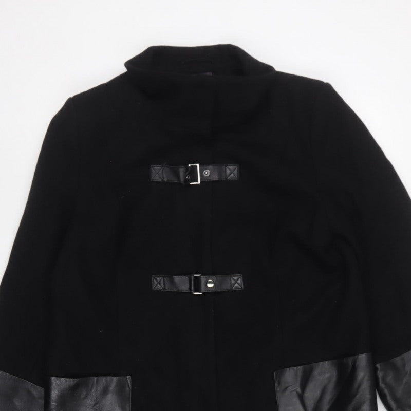 Marks and Spencer Women’s Black UK 14 Long Wool Blend Buckle Overcoat