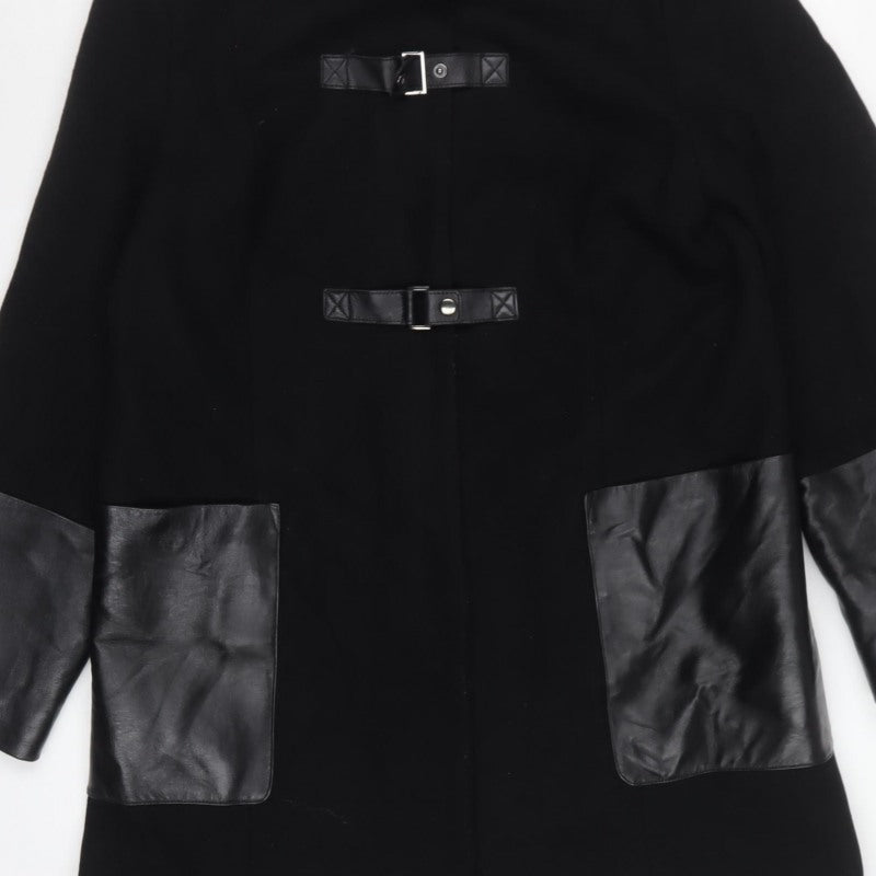 Marks and Spencer Women’s Black UK 14 Long Wool Blend Buckle Overcoat