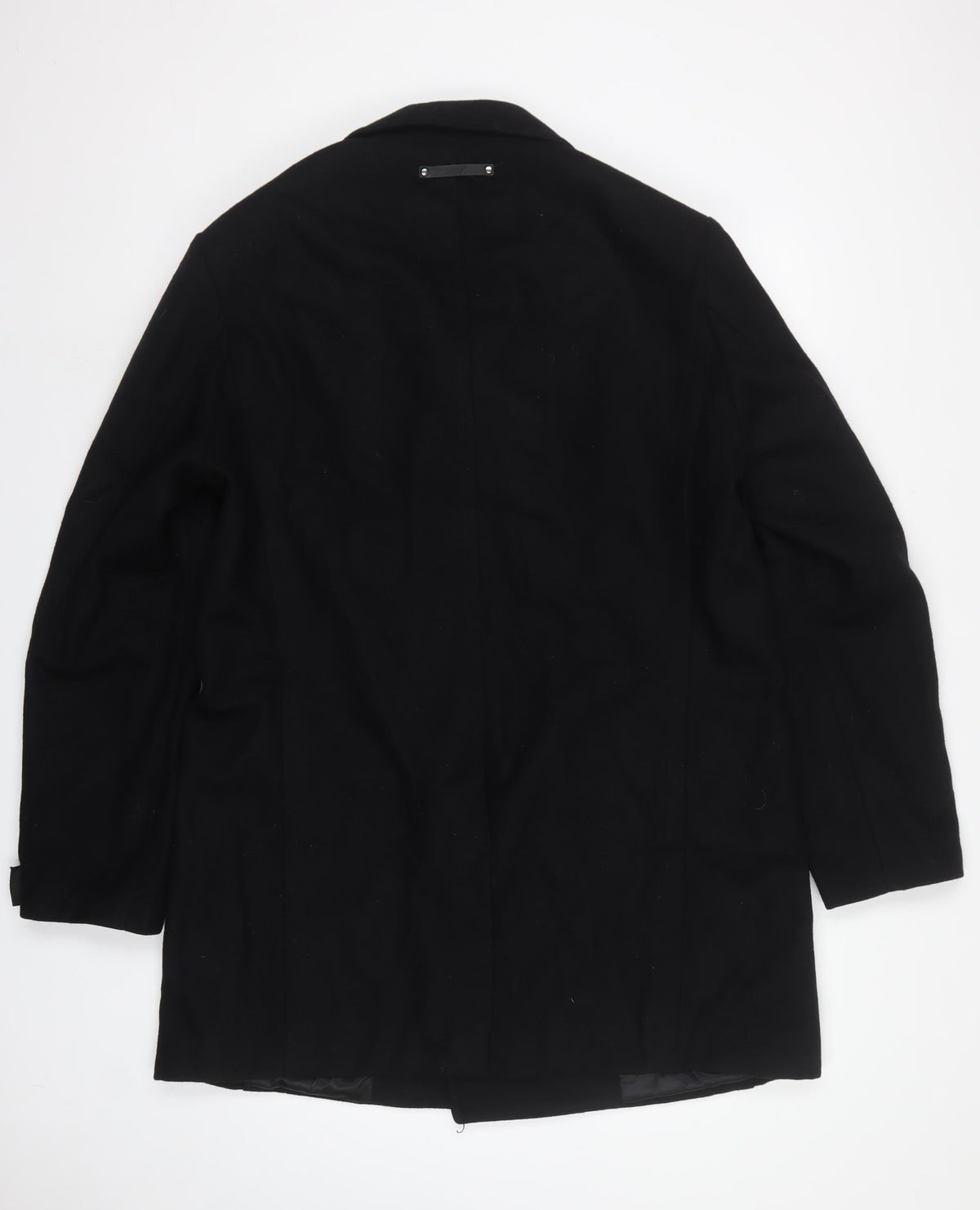 Marlboro Classics Men Black 42 Wool Pea Coat Double Breasted