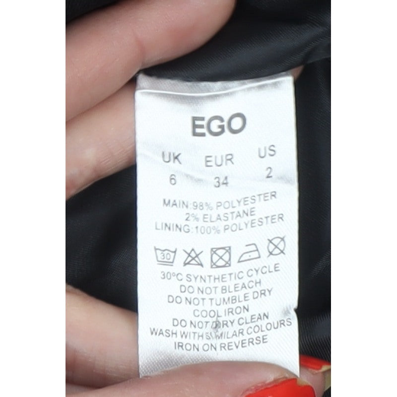 EGO Women’s Black UK 6 Off Shoulder Button Jacket Dress