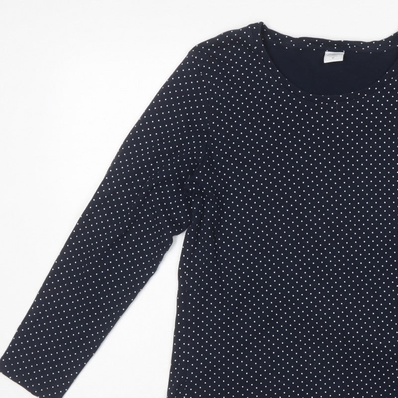 Cotton Traders Women’s Blue Polka Dot Size 18 Long Sleeve Blouse