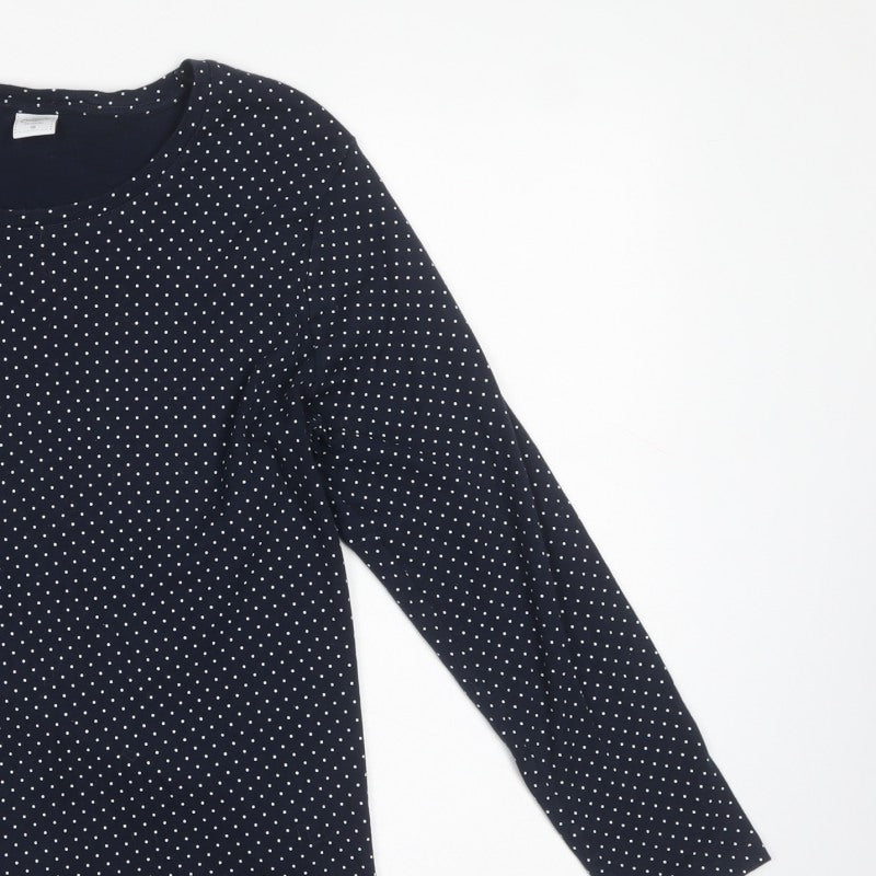 Cotton Traders Women’s Blue Polka Dot Size 18 Long Sleeve Blouse