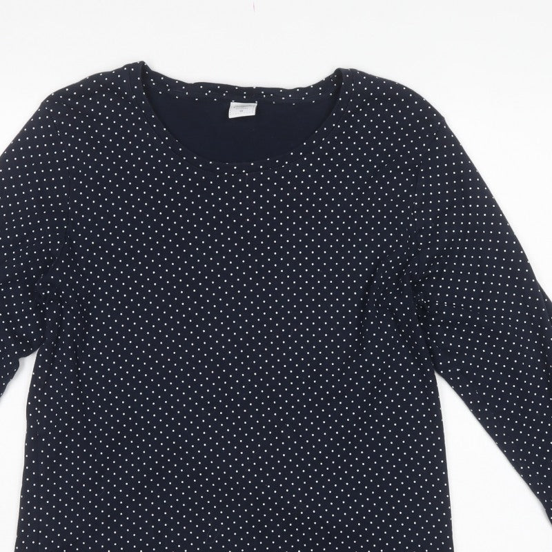 Cotton Traders Women’s Blue Polka Dot Size 18 Long Sleeve Blouse