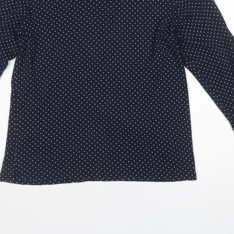 Cotton Traders Women’s Blue Polka Dot Size 18 Long Sleeve Blouse